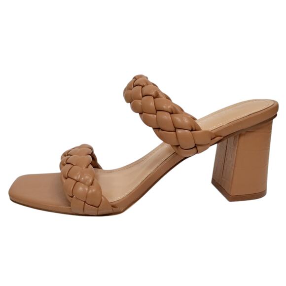 Sincerely Jules Iris Braided Woven 2 Strap Block Heel Square Toes Sandals Size 8 - Picture 2 of 7